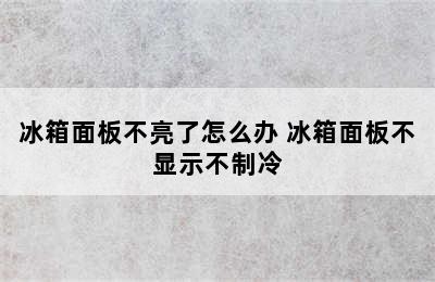 冰箱面板不亮了怎么办 冰箱面板不显示不制冷